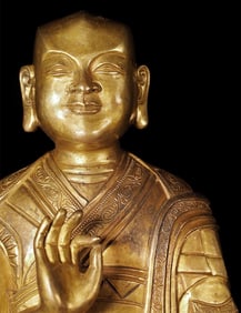 Chinese-Tibetan monk/lama statue- large, well made .