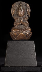 18/19thC Bronze Edo Era Bodhisattva- Miniature