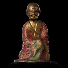 18thC Chinese Chen Lung Monk. Extraordinary face, plus beautiful overall work