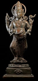 Finely cast antique Indonesian Hindu deity. Special!
