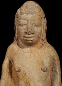 Authentic 7/8thC Dvarati Buddha in terracotta or related material.