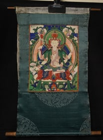 Classic Mongolian Thangka. 20thC. Traditional subject