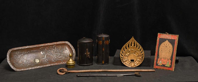Boxlot_17 Antique Japanese Buddhist Items. Benefit from a major cleanup of my inventory