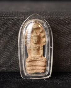 This is a Thai amulet from an extensive collection of Thai and other Southeast Asian Buddhist