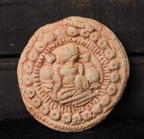 Very early Buddhist Hindu Clay Tablet- Special Rare Type.
