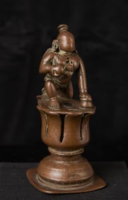 Bronze Baby Krishna w/ Opening Heart Plate