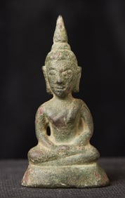 Miniature Laos Bronze Buddha Buddha.