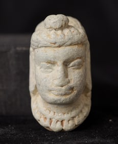 Gandharan Stone Ring with Buddha carved out of sandstone or other soft stone.