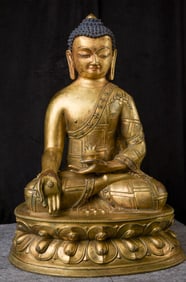 Antique Tibetan or Chinese Bronze Buddha-Exceptionally large, with great detail