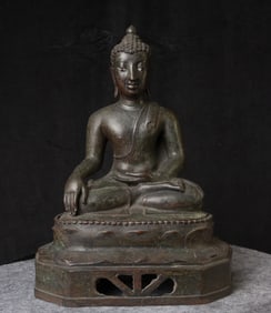 18/19thC Thai Bronze Buddha in a 15thC style.