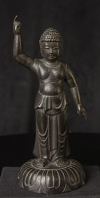 Japanese Bronze Edo or earlier Baby Buddha. Stands proudly at 6 inches tall.