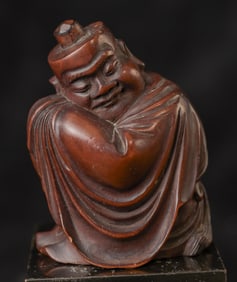 Finely carved Japanese wooden carving.