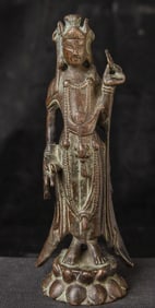 1000+ year old Korean or Chinese  Bronze Buddha/Bodhisattva. unique face. Excellent condition.