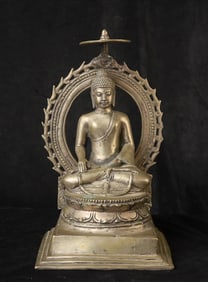 19/20thC Java or Indonesia bronze or other alloy Buddha. Large for this type.