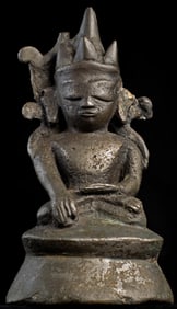 Rare 15/16thC Ava Buddha in Royal Attire. Some loss to Crown