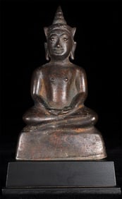 15 Ayuthaya Buddha. Stands 6.5 inches tall. Excellent example of its type with a particularly