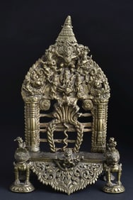 Unique Nepalese or Indian Elaborate Shrine w/ Writing