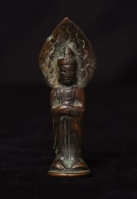 Very early (1000+ year old) Korean or Chinese solid cast bronze Buddha