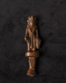 Early Tibetan Bronze Buddhist Deity Standing with a beautifully sculpted Sheaf of Wheat