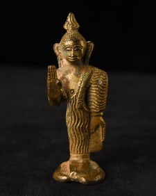 Small 18thC solid cast Sri Lankan Standing Buddha -