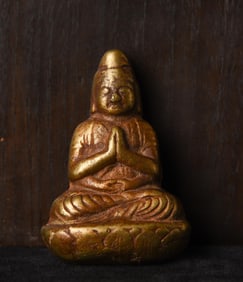 Japanese Bronze Buddha. Was originally the center of a Japanese "Buddhist Mirror".