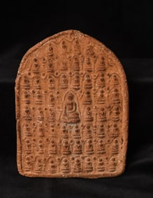 13-15thC Sukothai Clay Buddha Tablet- An exceptional example of its type