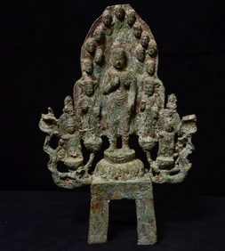 Early Bronze Buddha in the Uddiyana, after Gandharan style-