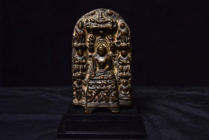 Early India Bronze BUDDHA Stele Probably 500+ years old, done in an earlier style,