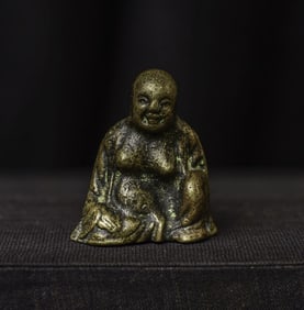 18/19th Chinese Bronze Hotai or 'Happy Buddha'-Beautiful wear-to carry with you.