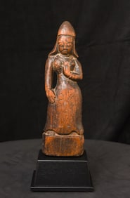 Very Early Wood Nepalese Bodhisattva- wonderful spiritual feel.