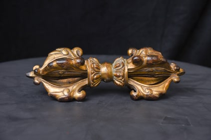 18thc Tibetan Bronze Dorge-large oversized gilded beauty-AMAZING, RARE