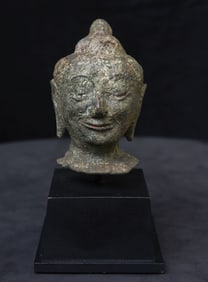 10/11thC Cambodian Buddha head- Museum Piece-All time personal favorite.