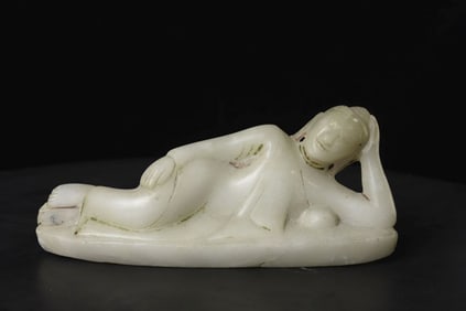 19thC Burmese Reclining Buddha in an uncommon petite size-these are more commonly quite large and