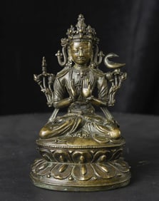 13/14thC Tibetan Bronze Buddha/Bodhisattva- Powerful!- Radiates Equanimity
