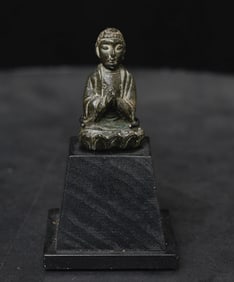 Very early (pre-Ming) Chinese solid-cast bronze Buddha. Beautiful!
