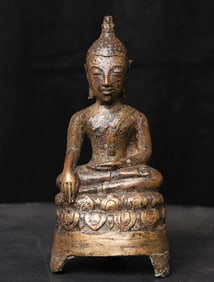 Expressive 16thC Northern Thai Bronze Buddha.cial.