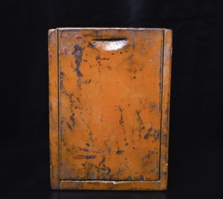 Antique Mongolian Temple Box and Spoon For ritual Herbs.