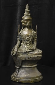 Circa 1900 Burmese Bronze Buddha/Bodhisattva- Large New Photos!!