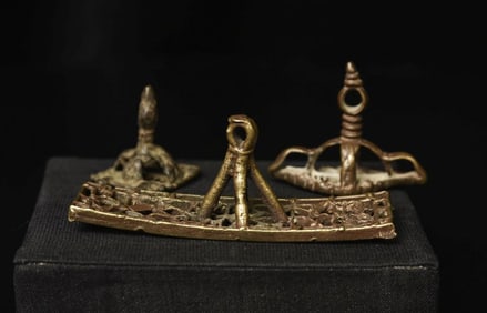 A set of 3 antique tantric body stamps