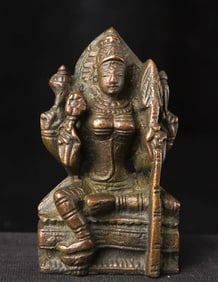 Antique Indian bronze figure. Measures 3 3/8" tall.