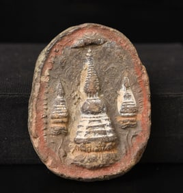 11/12thCTibetan Tsa Tsa with Stupa_BEST- With Writing and pigment