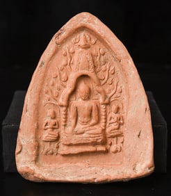 6-9thC Pyu Burmese Buddha Clay votive-Authentic Early Buddhist Relic