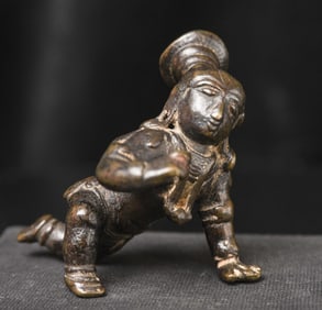 16th-17th century Indian bronze baby Krishna.