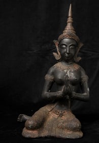 Circa 1900-1930 Thai Buddhist Devotee. Large, High Quality, Exc. Condition.