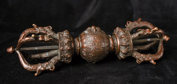 Beautifully sculpted, cast and finished Very Large Tibetan or Chinese Bronze Dorge.
