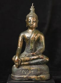 16thC Northern Thai Bronze Buddha with great charisma and personality.