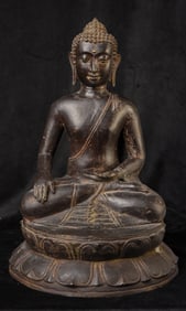 Well cast Indonesian bronze Buddha. Very good size.