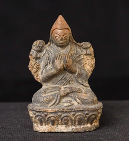 19thC/earlier Clay Tibetan or Mongolian Tsong Ka Pa