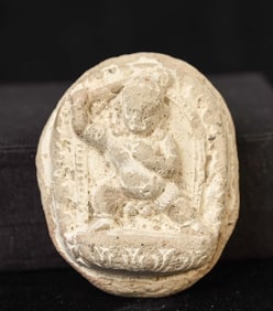 Early Tibetan Clay Tsa tsa. Stands approximately 2.25"