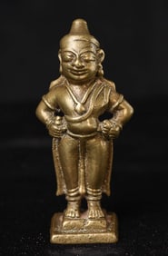 Lively attitude to this antique Indian bronze. 2 7/8"